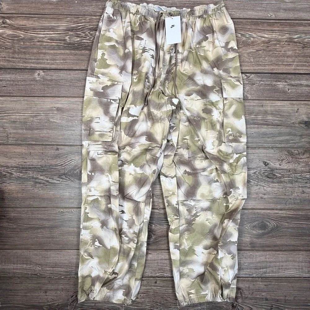 Nike Women Size XL Dance Cargo Pants Brown Camo Oversized Ripstop HM9015-104 NEW